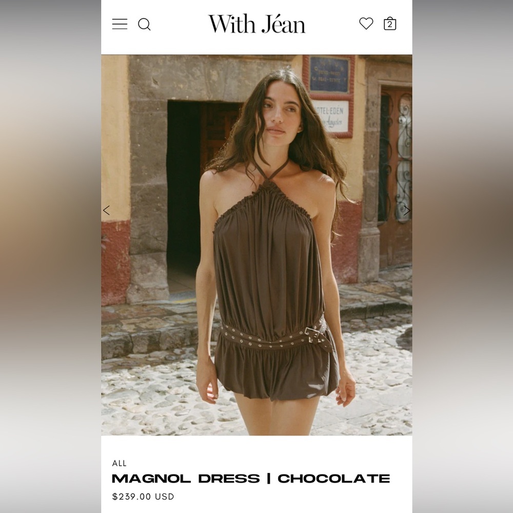 With Jean Magnol Chocolate Mini Dress